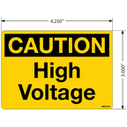 Caution High Voltage Decals, Pack of 10