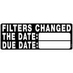 Filter Change Decals, Pack of 5