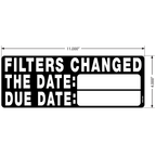 Filter Change Decals, Pack of 5