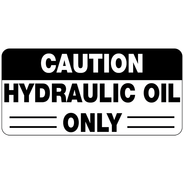 Caution Hydraulic Oil Only Decals, Pack of 10
