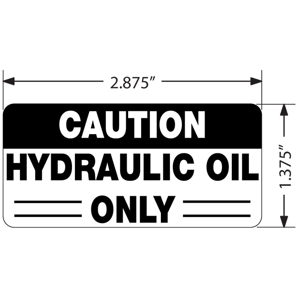 Caution Hydraulic Oil Only Decals, Pack of 10