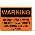 Warning Disconnect Power Cable Decals, Pack of 5