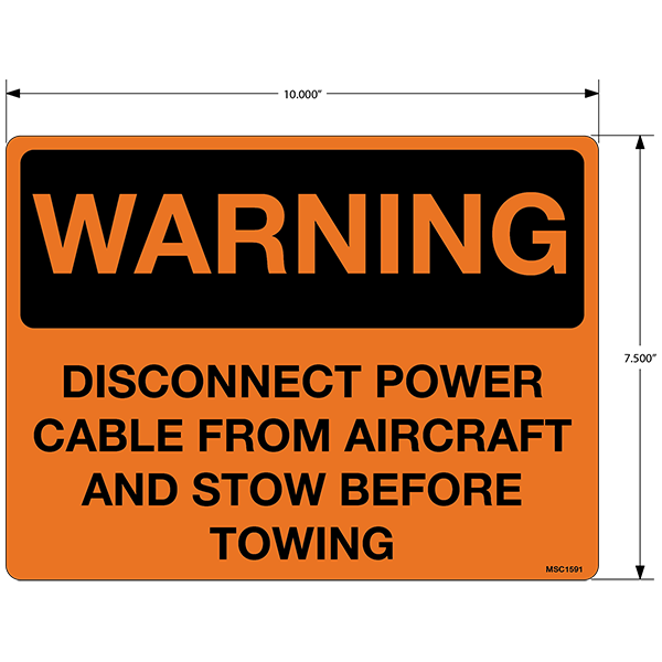 Warning Disconnect Power Cable Decals, Pack of 5