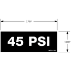 45 PSI Decals, Pack of 10