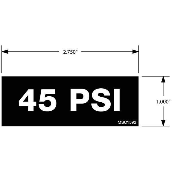 45 PSI Decals, Pack of 10