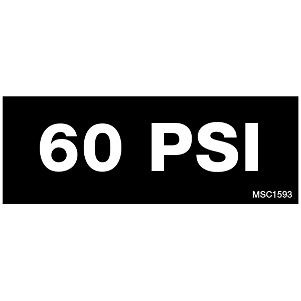 60 PSI Decals, Pack of 10