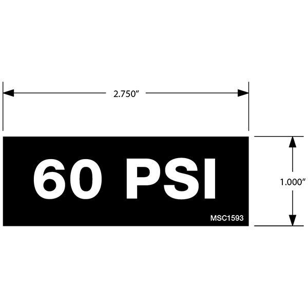 60 PSI Decals, Pack of 10