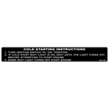 Cold Starting Instructions Decals, Pack of 10