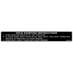 Cold Starting Instructions Decals, Pack of 10