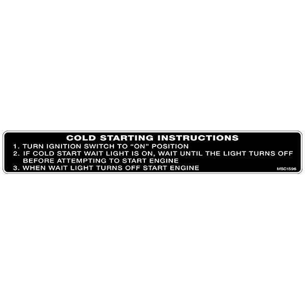 Cold Starting Instructions Decals, Pack of 10