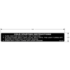 Cold Starting Instructions Decals, Pack of 10