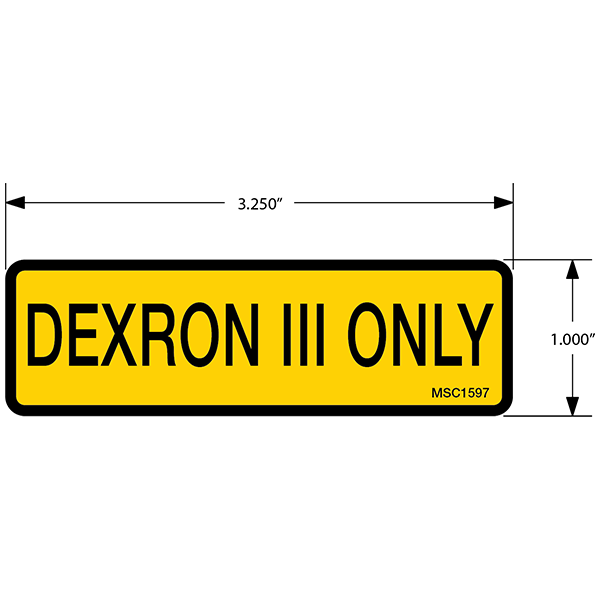 Dexron III Only Decals, Pack of 10