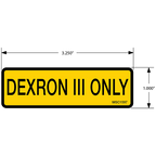 Dexron III Only Decals, Pack of 10