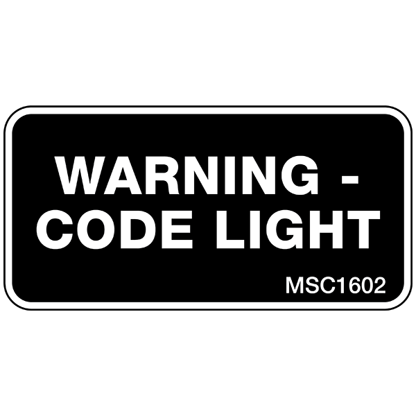 Warning - Code Light Decals, Pack of 10