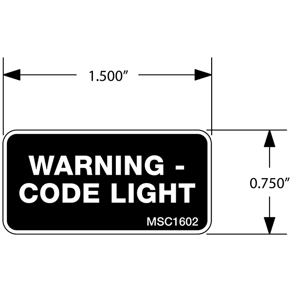 Warning - Code Light Decals, Pack of 10