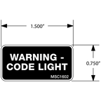 Warning - Code Light Decals, Pack of 10