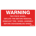 Warning Two Piece Wheel Decals, Pack of 10