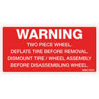 Warning Two Piece Wheel Decals, Pack of 10