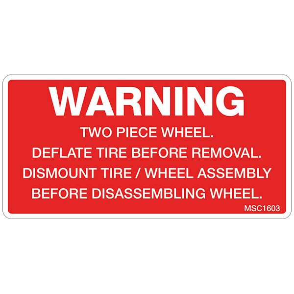 Warning Two Piece Wheel Decals, Pack of 10
