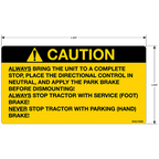 Caution Always Bring Unit To A Complete Stop Decals, Pack of 10