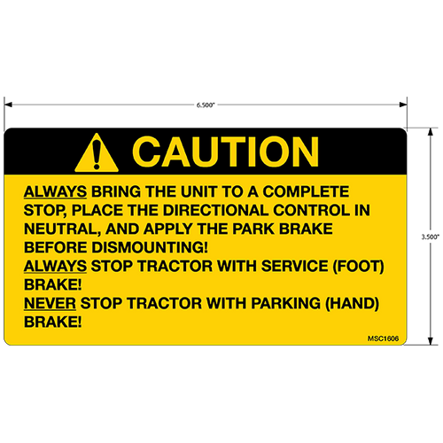 Caution Always Bring Unit To A Complete Stop Decals, Pack of 10