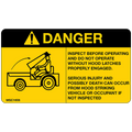 Pack of Danger Do Not Operate Without Hood Latches Decals