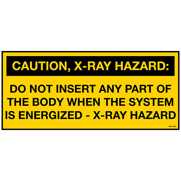 Pack of Caution X-Ray Hazard Decals - 4.0" x 9.0"