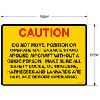 Caution Do Not Move Decals, Pack of 5